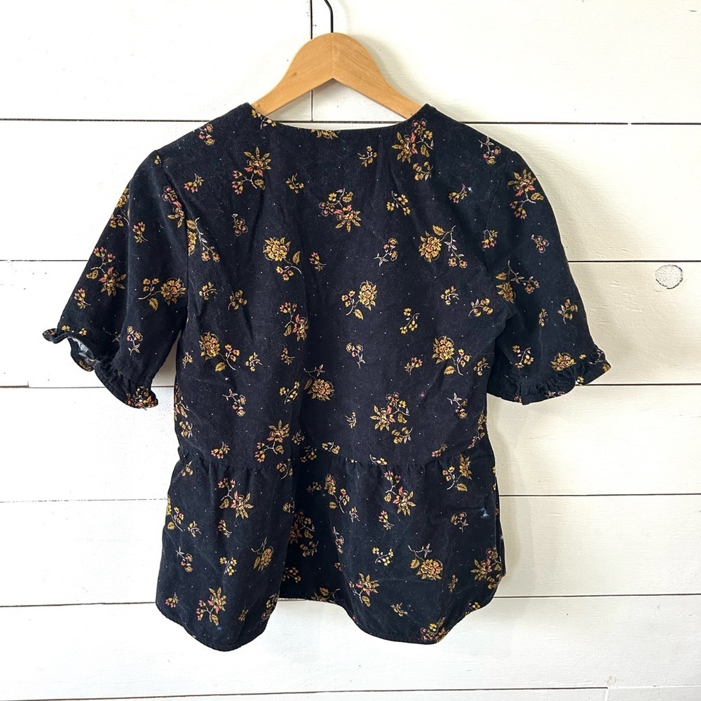 Madewell Corduroy Acorn Foulard Top size small - Picture 3 of 5
